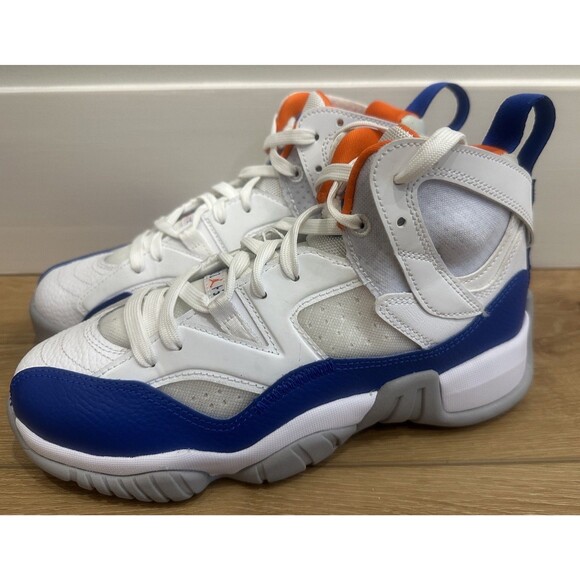 Youth Nike Air Jordan Basketball Shoes Size 5Y White/Orange/Blue NWOB! - Picture 8 of 10